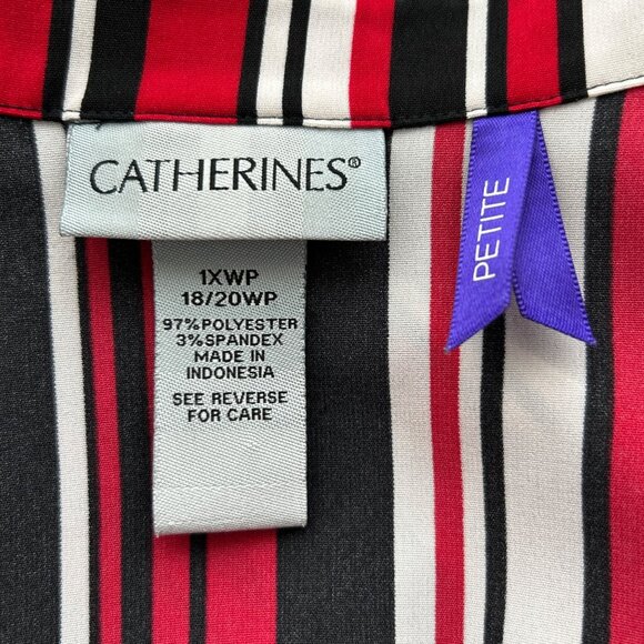 Catherines 3/4 Sleeve Striped Button Up Shirt (1X WP) - Picture 12 of 14